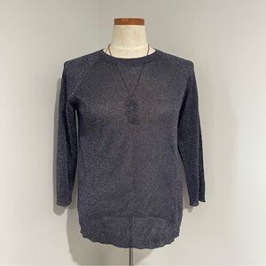 Weekend Max Mara Navy Blue Shimmer Crewneck sweater size Small preowned